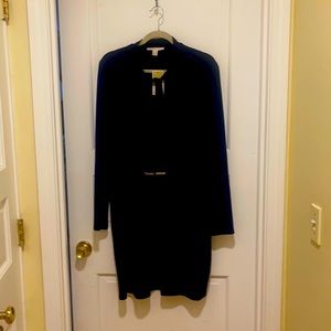 Navy dress perfect for office to evening